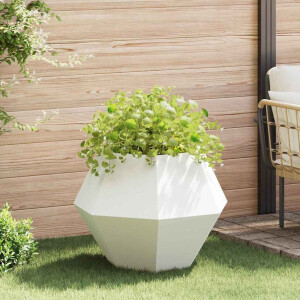 vidaXL Plantenbak Wit 75 x 75 x 60 cm Staal