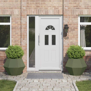 vidaXL Plantenbak 2 pcs Olijf Groen 75 x 75 x 60 cm Staal