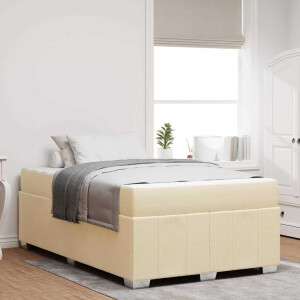 vidaXL Bedframe met matras Crème 120 x 190 cm Stof