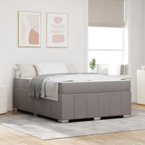 vidaXL Bedframe met matras Taupe 160 x 200 cm Stof