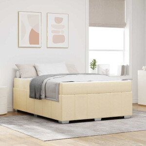 vidaXL Bedframe met matras Crème 160 x 200 cm Stof