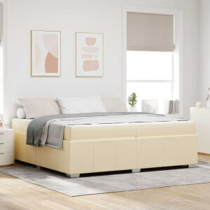 vidaXL Bedframe Crème 200 x 200 cm Stof
