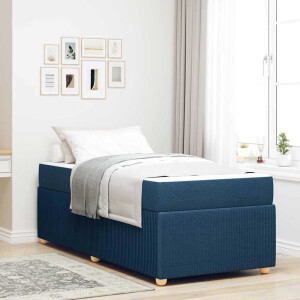 vidaXL Bedframe met matras Blauw 80 x 200 cm Stof