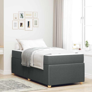 vidaXL Bedframe Anders Donkergrijs 90 x 200 cm Stof