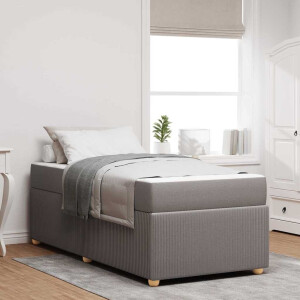 vidaXL Bedframe met matras Taupe 90 x 200 cm Stof