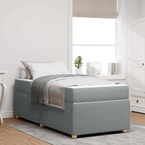vidaXL Bedframe met matras Lichtgrijs 100 x 200 cm Stof