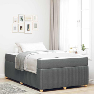 vidaXL Bedframe met matras Donkergrijs 120 x 190 cm Stof