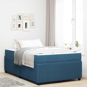 vidaXL Bedframe met matras Blauw 120 x 190 cm Stof