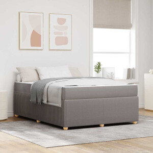 vidaXL Bedframe met matras Taupe 140 x 200 cm Stof