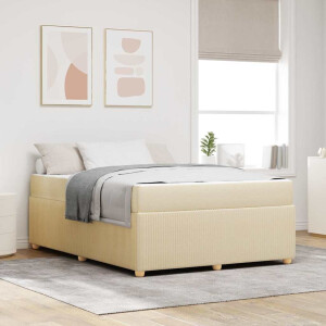 vidaXL Bedframe Anders Crème 140 x 200 cm Stof