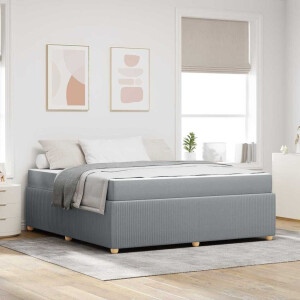 vidaXL Bedframe met matras Lichtgrijs 180 x 200 cm Stof