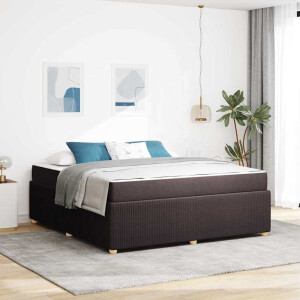 vidaXL Bedframe met matras Donkerbruin 180 x 200 cm Stof
