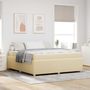 vidaXL Bedframe met matras Crème 180 x 200 cm Stof