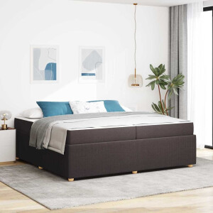 vidaXL Bedframe met matras met matras Donkerbruin 200 x 200 cm Stof