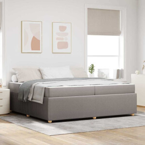 vidaXL Bedframe met matras met matras Taupe 200 x 200 cm Stof