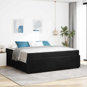 vidaXL Bedframe met matras met matras Zwart 200 x 200 cm Fluweel