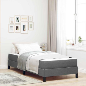 vidaXL Boxspring bed Anders Donkergrijs 100 x 200 cm Stof