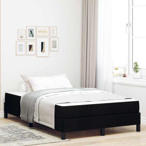 vidaXL Boxspring bed Anders Zwart 120 x 200 cm Stof