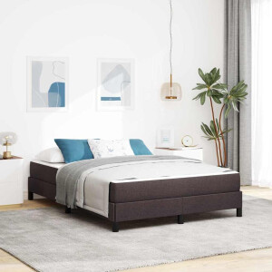 vidaXL Boxspringbed met matras Donkerbruin 140 x 200 cm Stof
