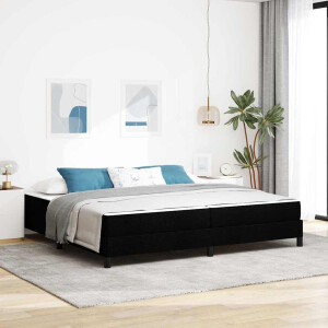 vidaXL Boxspring bed Anders Zwart 200 x 200 cm Stof
