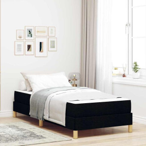 vidaXL Boxspring bed Zwart, Bruin 80 x 200 cm Stof, Engineered Hout
