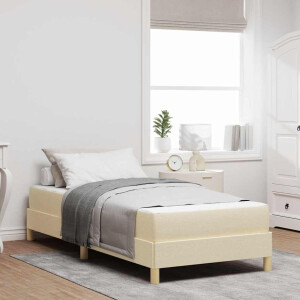 vidaXL Boxspring bed Crème, Bruin 90 x 190 cm Stof, Engineered Hout