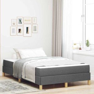 vidaXL Boxspringbed met matras Donkergrijs 120 x 190 cm Stof