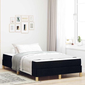 vidaXL Boxspring bed Zwart, Bruin 120 x 190 cm Stof, Engineered Hout