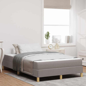 vidaXL Boxspring bed Taupe, Bruin 120 x 200 cm Stof, Engineered Hout