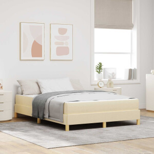vidaXL Boxspringbed met matras Crème 160 x 200 cm Stof