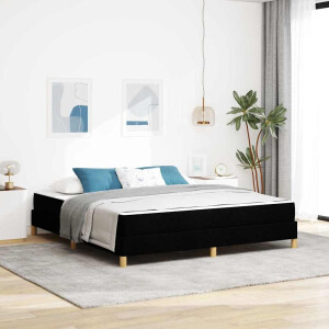 vidaXL Boxspring bed Zwart, Bruin 180 x 200 cm Stof, Engineered Hout