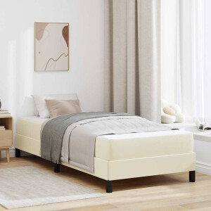 vidaXL Bedframe met matras Crème 80 x 200 cm Stof
