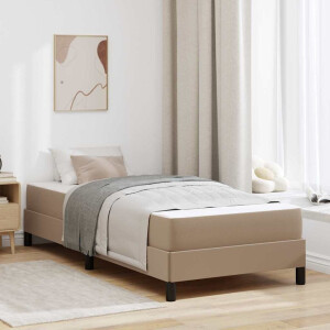 vidaXL Bedframe met matras Cappuccino 90 x 190 cm Stof