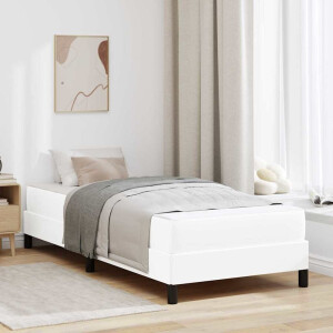 vidaXL Bedframe met matras Puur Wit 100 x 200 cm Stof