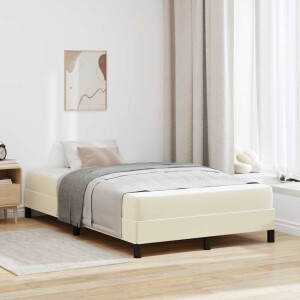 vidaXL Bedframe met matras Crème 120 x 200 cm Stof