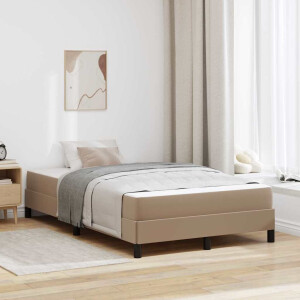 vidaXL Bed met matras Cappuccino 120 x 200 cm Kunstleer