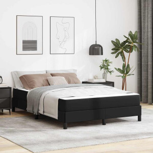 vidaXL Bedframe met matras Zwart 140 x 190 cm Stof
