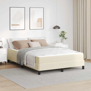 vidaXL Bedframe met matras Crème 140 x 200 cm Stof