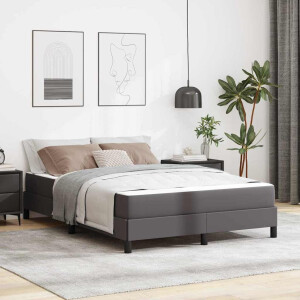 vidaXL Bedframe met matras Grijs 160 x 200 cm Stof