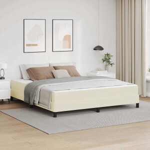vidaXL Bedframe met matras Crème 180 x 200 cm Stof