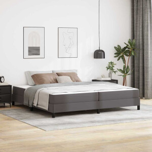 vidaXL Bed Anders Grijs 200 x 200 cm Kunstleer