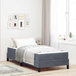 vidaXL Boxspringbed met matras Donkergrijs 90 x 190 cm Stof