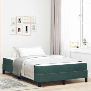 vidaXL Boxspringbed met matras Donkergroen 120 x 190 cm Stof
