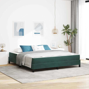 vidaXL Boxspringbed met matras Donkergroen 180 x 200 cm Stof