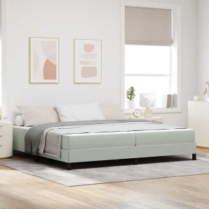 vidaXL Boxspringbed met matras Lichtgrijs 200 x 200 cm Fluweel