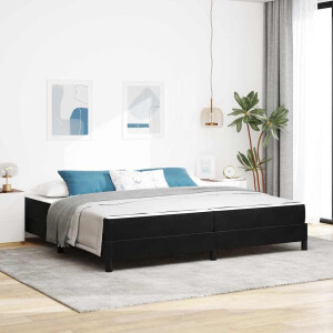 vidaXL Boxspringbed met matras Zwart 200 x 200 cm Fluweel