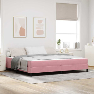 vidaXL Boxspringbed met matras Roze 200 x 200 cm Fluweel