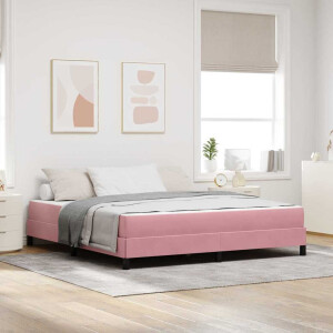 vidaXL Boxspringbed met matras Roze 180 x 210 cm Stof