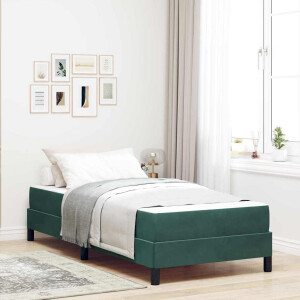 vidaXL Boxspringbed met matras Donkergroen 80 x 220 cm Stof