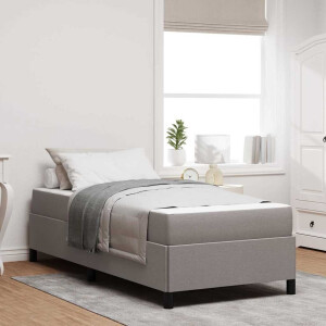 vidaXL Boxspring bed Crème, Zwart 90 x 200 cm Stof, Engineered Hout
